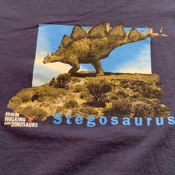 🦕 Y2K BBC WALKING WITH DINOSAURS STEGOSAURUS T-SHIRT YOUTH SIZE 12-13/152CM 🦕 - Picture 2 of 6